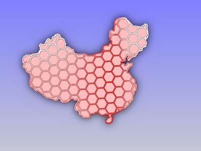 中国地图笔筒
