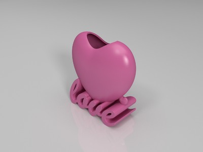 创意个性化爱心花盆花瓶3D版