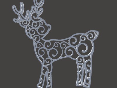 圣诞树装饰品-漩涡驯鹿
