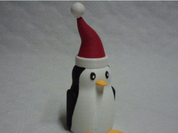 圣诞节 带圣诞帽的企鹅